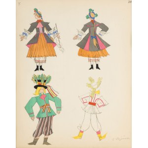 Zofia Stryjeńska (1891 Kraków - 1976 Geneva), Polish folk costumes, board number 28