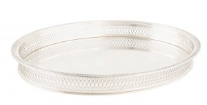 Oval tray with gallery, Italy, mid-20th century.