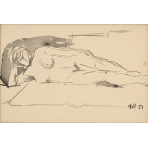 Józef Hałas (1927 Nowy Sącz - 2015 Wrocław), Female nude, 1951.