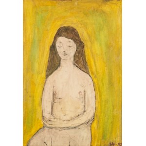Jozef Halas (1927 Nowy Sacz - 2015 Wroclaw), Girl on yellow background, 1952.