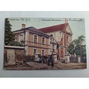 POHLEDNICE LUBARTÓW KOMENDA OBWODOWA PRZEDWOJENNA 1917 R., ZNÁMKA
