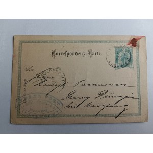 POCZTÓWKA KARTKA POCZTOWA CZARNY DUNAJEC PRZEDWOJENNA 1902 R, PIECZĄTKA FRANZ VOGT