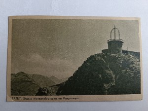 POSTCARD TATRA METEOROLOGICAL STATION ON KASPROWY, STAMP SURCHARGE