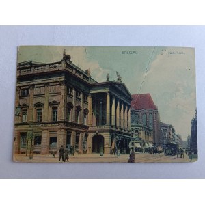 POCZTÓWKA WROCŁAW BRESLAU TEATR, PRZEDWOJENNA, USZKODZONA