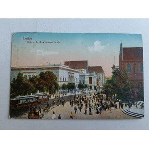 POCZTÓWKA WROCŁAW BRESLAU PRZEDWOJENNA1918 R, ZNACZEK STEMPEL