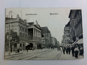 POHĽADNICA WROCŁAW BRESLAU THEATRE PREDVOJNOVÝ 1921, ZNÁMKA, PEČIATKA