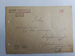 KRAKAU, ANNA TERLECKA BILL 1941