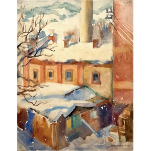 J. Lechowska, Warsaw in winter, 1947