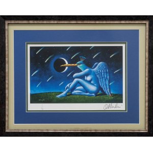 Rafal Olbinski, Moon Peacock I of XX, 2023