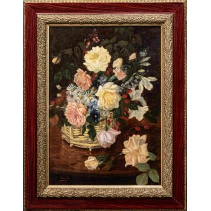 Artist Unrecognized, Still life with roses and daisies, 20th century.