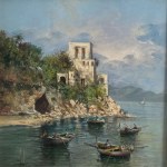 G.MASINI, Glimpse of the seaside with boats - G. Masini