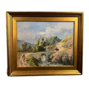 A.PELUSO, Landscape with river - A. Peluso