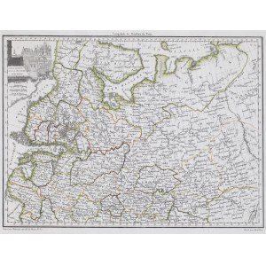 MAPA PÓŁNOCNEJ CZĘŚCI ROSJI EUROPEJSKIEJ, Giraldon, Paryż, 1812
