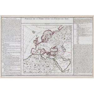 MAPA, PODZIAŁ ZIEMI MIĘDZY DZIECI NOEGO, Paryż 1756