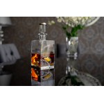Decanter per whisky decorato in argento e ambra