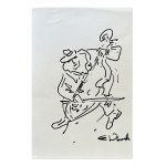 Edward DWURNIK (1943-2018), Sketch of a double bass player