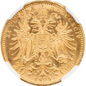 Franz Joseph I., 20 Kronen 1894, Vienna