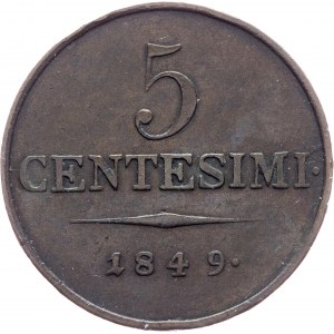 Kingdom of Lombardy-Venetia, Franz Joseph I., 5 Centesimi 1849, M