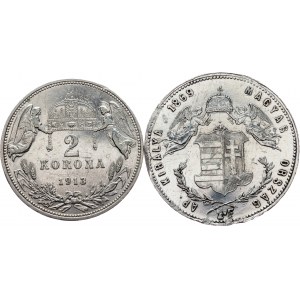 Franz Joseph I., 1 Forint, 2 Korona 1869, 1913, GYF, KB