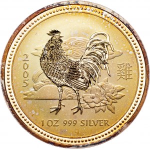 Elizabeth II., 1 Dollar (1 Oz) 2005, Lunar Serie - Jahr des Hahns