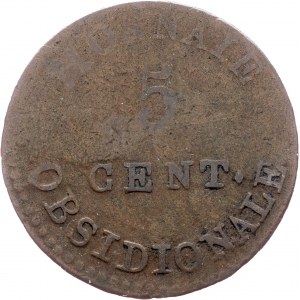 Stadt unter Belagerung von Antwerpen, 5 Centimes 1814, Antwerpen
