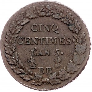 Erste Republik, 5 Centimes 5 (1796), BB