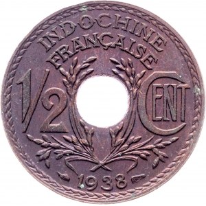 Französisch-Indochina, 1/2 Cent 1938, Paris