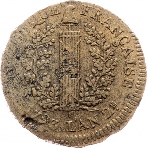 City under siege of Mainz, 5 Sols 1793, RARE
