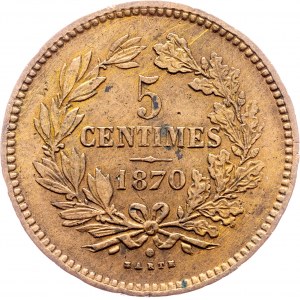 William III., 5 Centimes 1870, Brussels