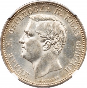 Milan Obrenović IV., 2 Dinara 1875