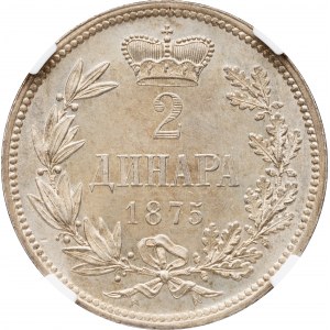 Milan Obrenović IV., 2 Dinara 1875