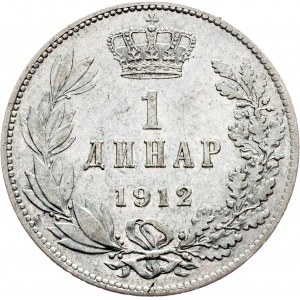 Peter I., 1 Dinar 1912