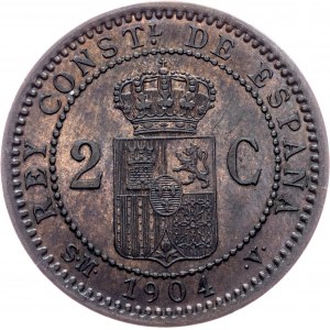 Alfonso XIII, 2 Centimos 1904, Madrid