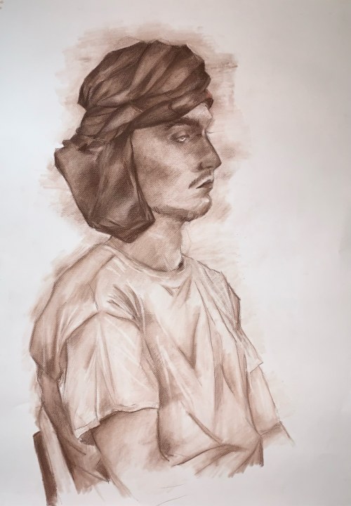 Wiktoria KOSIŃSKA (ur. 2002), Portret w sepii, 2024
