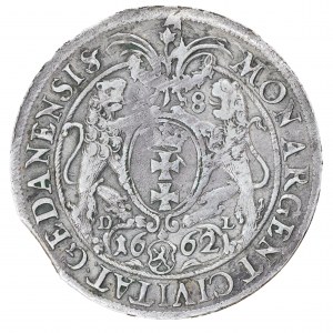 Ort 1662, Danzica, Jan Kazimierz (1648-1668)