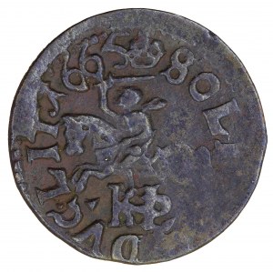 Lithuanian shilling (boratine) 1665, Vilnius, Brest, Jan Kazimierz (1648-1668).
