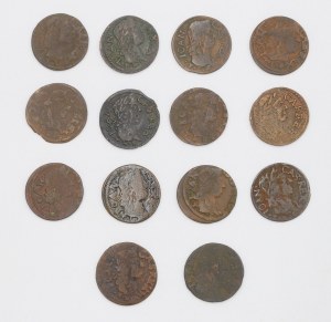 Set of 14 pieces - Lithuanian shekel (boratine), John Casimir (1648-1668)