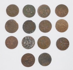 Set of 14 pieces - Lithuanian shekel (boratine), John Casimir (1648-1668)