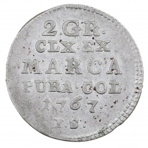 2 pennies 1767, FS, Stanislaw August Poniatowski (1764-1795).