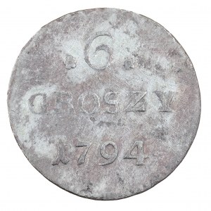 6 pennies 1794, Stanislaw August Poniatowski (1764-1795).