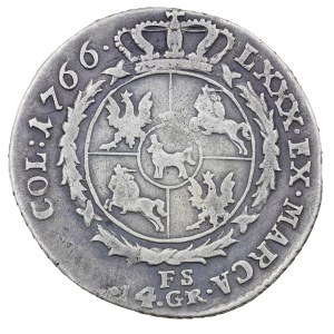 1 zloty/4 pennies 1766, Stanislaw August Poniatowski (1764-1795).