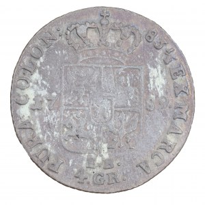 1 zloty/4 pennies 1789, Stanislaw August Poniatowski (1764-1795).