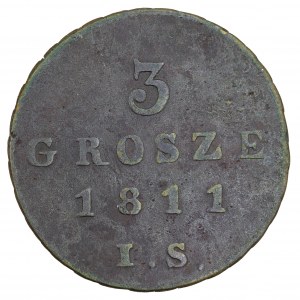 3 Pfennige 1811, IS, Herzogtum Warschau (1810-1815)