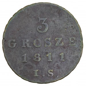 3 pennies 1811, IS, Duchy of Warsaw (1810-1815)