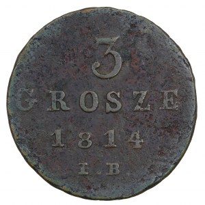 3 Pfennige 1814. IB, Herzogtum Warschau (1810-1815)