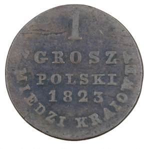 1 poľský groš Z MIEDZI KRAYOWEY 1823 IB, Poľské kráľovstvo pod ruským záborom (1815-1850)