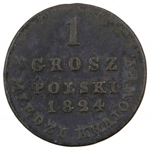 1 polský groš Z MIEDZI KRAYOWEY 1824 IB, Polské království pod ruským záborem (1815-1850)