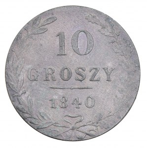 10 groszy 1840, monete russe per le terre dell'ex Regno di Polonia (1832-1841)