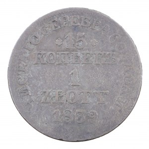 15 copechi/1 zloty 1839, monete russe per le terre dell'ex Regno di Polonia (1832-1841)