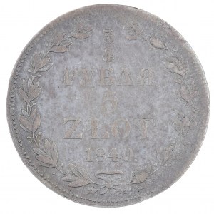 3/4 rubla/5 złotych 1840 r., monety rosyjskie dla ziem byłego Królestwa Polskiego (1832-1841)